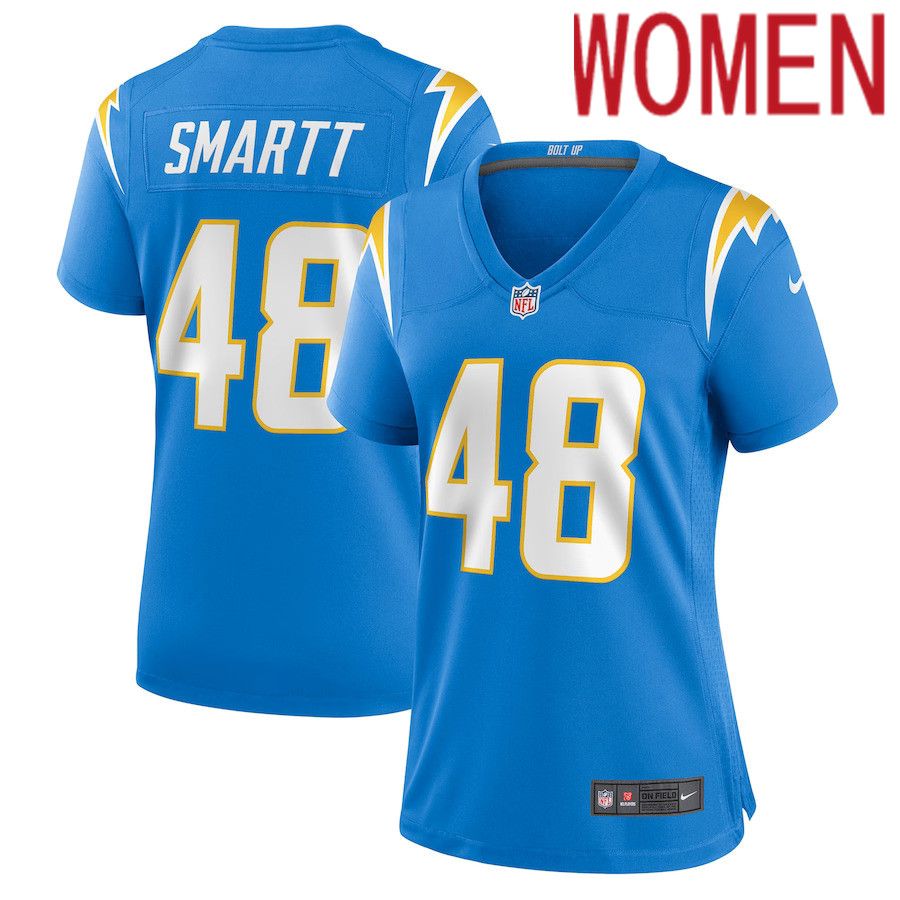 Women Los Angeles Chargers 48 Stone Smartt Nike Powder Blue Game Player NFL Jersey